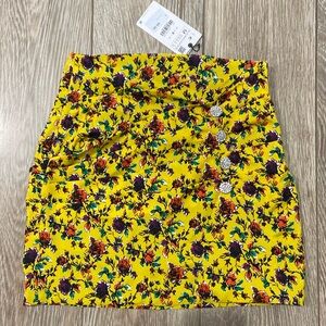 Zara- Floral print rhinestone skirt size medium